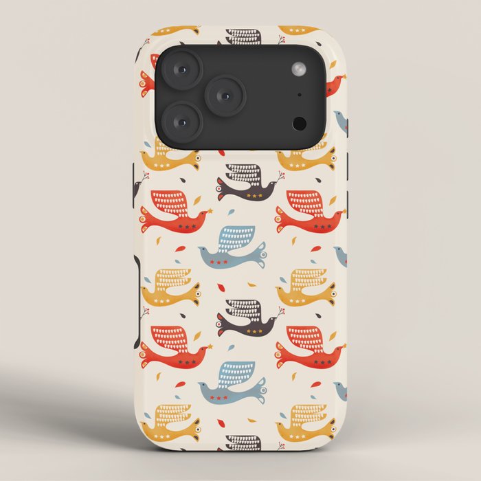Festive Birds retro pattern iPhone Case Gallery Image 3
