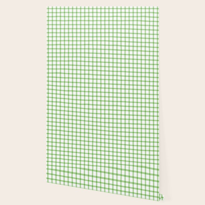 Green geometric plaid gingham pattern Wallpaper Gallery Image 2