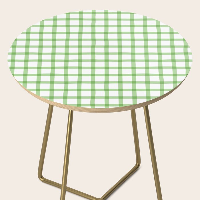 Green geometric plaid gingham pattern Side Table Gallery Image 2