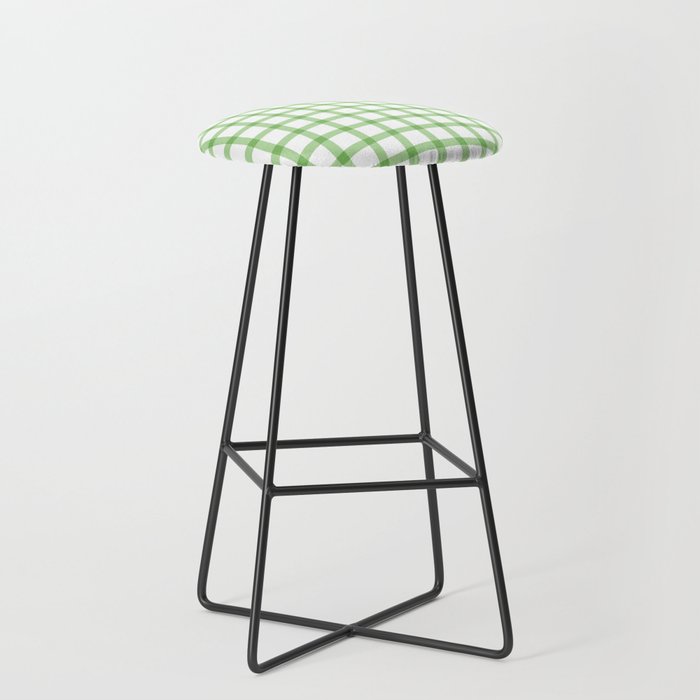 Green geometric plaid gingham pattern Stool Gallery Image 1