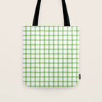 Green geometric plaid gingham pattern Tote Bag Gallery Image 1