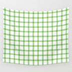 Green geometric plaid gingham pattern Wall Tapestry Gallery Image 4