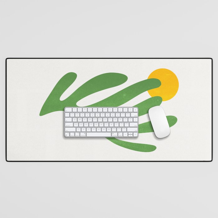 Green Leaf & Sun: Matisse Edition | Mid Century Series Desk Mat Gallery Image 1