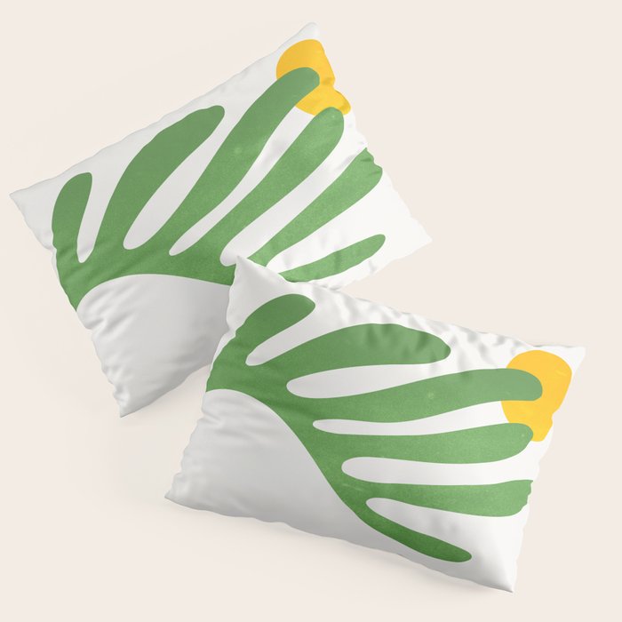 Green Leaf & Sun: Matisse Edition | Mid Century Series Pillow Sham Gallery Image 3