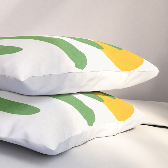 Green Leaf & Sun: Matisse Edition | Mid Century Series Pillow Sham Gallery Image 3
