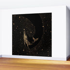 Starry Whale - Dark GOLD Version Wall Mural Gallery Image 2