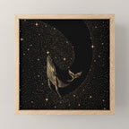 Starry Whale - Dark GOLD Version Mini Art Print Gallery Image 1
