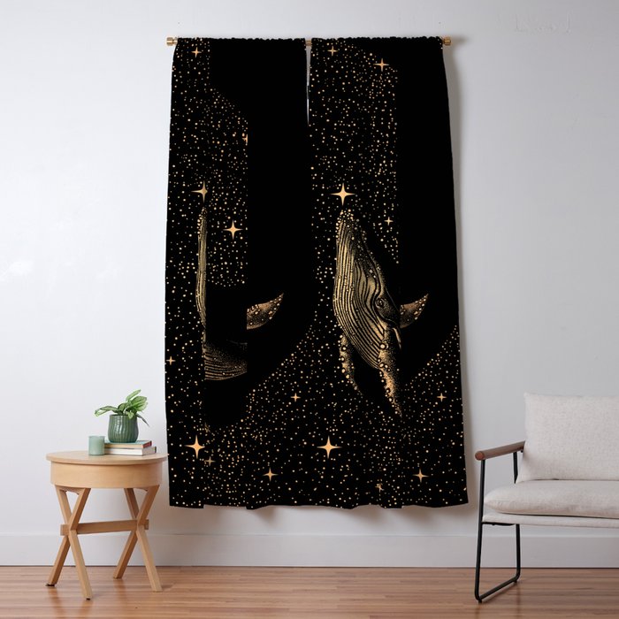 Starry Whale - Dark GOLD Version Window Curtain Gallery Image 5