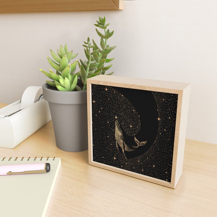 Starry Whale - Dark GOLD Version Mini Art Print Gallery Image 2