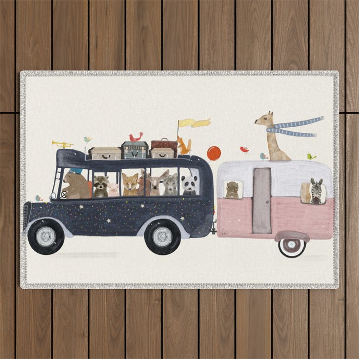 the magical mystery tour Outdoor Rug Gallery Image 1