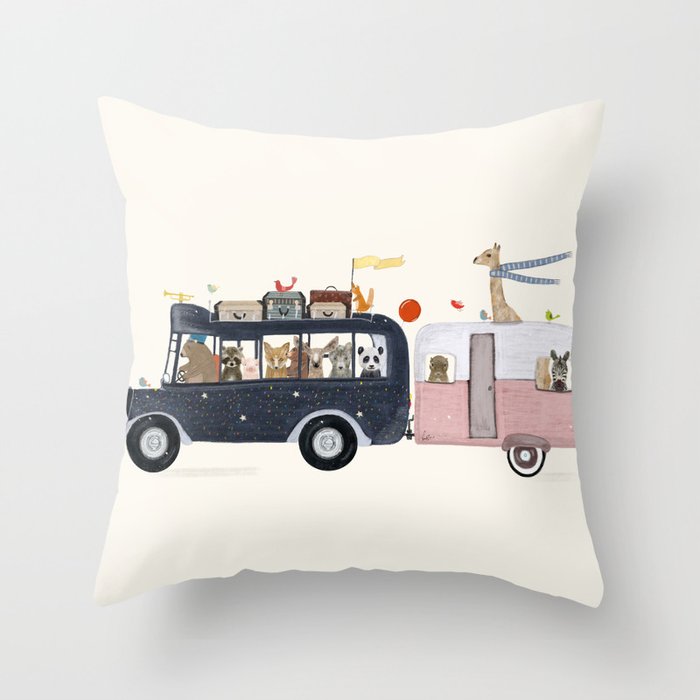 the magical mystery tour Throw Pillow Gallery Image 1
