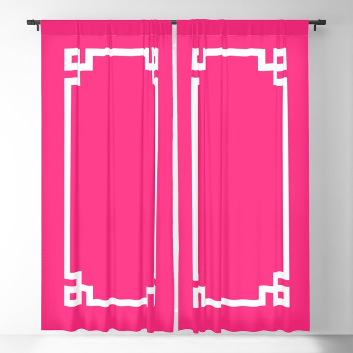 Light Hot Pink and White Greek Key Window Curtain Gallery Image 5