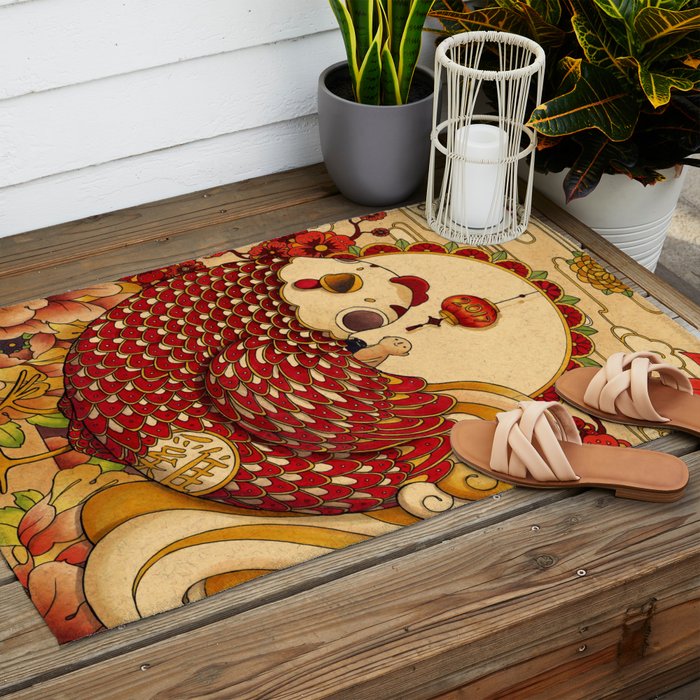 Year of the Rooster Outdoor Rug Gallery Image 2