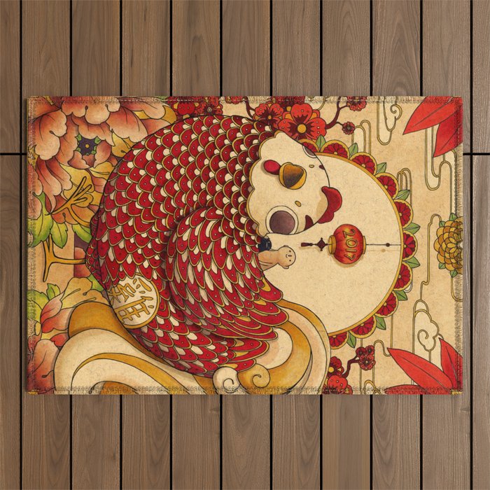 Year of the Rooster Outdoor Rug Gallery Image 1