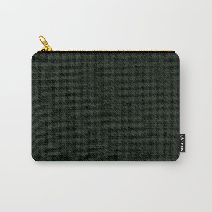Houndstooth (black and dark green) Carry All Pouch Gallery Image 1