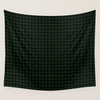 Houndstooth (black and dark green) Wall Tapestry Gallery Image 4