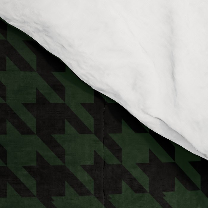 Houndstooth (black and dark green) Comforter Gallery Image 4
