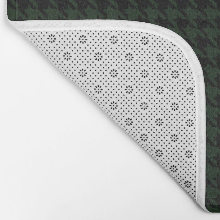 Houndstooth (black and dark green) Bath Mat Gallery Image 2
