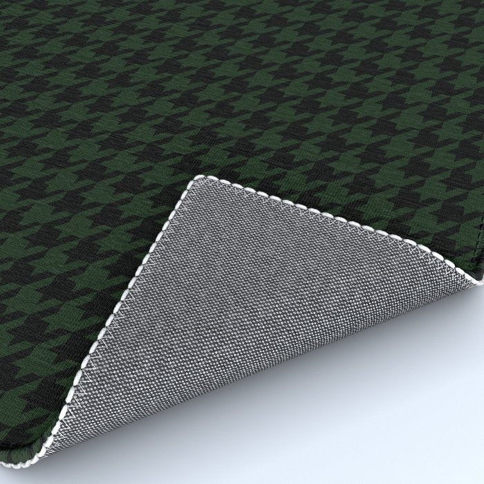 Houndstooth (black and dark green) Rug Gallery Image 4