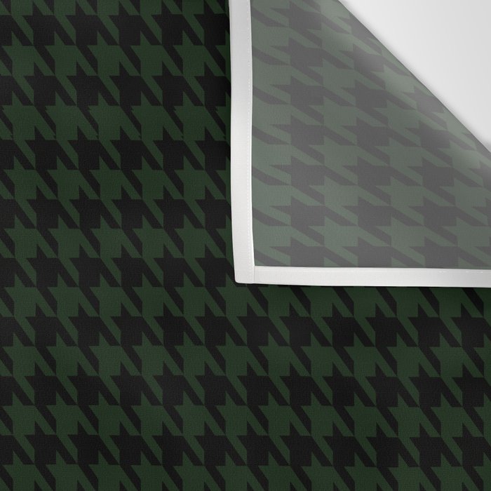 Houndstooth (black and dark green) Wall Tapestry Gallery Image 3
