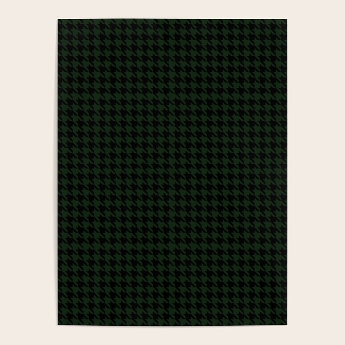 Houndstooth (black and dark green) Poster Gallery Image 1