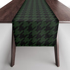 Houndstooth (black and dark green) Table Runner Gallery Image 1