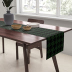 Houndstooth (black and dark green) Table Runner Gallery Image 2