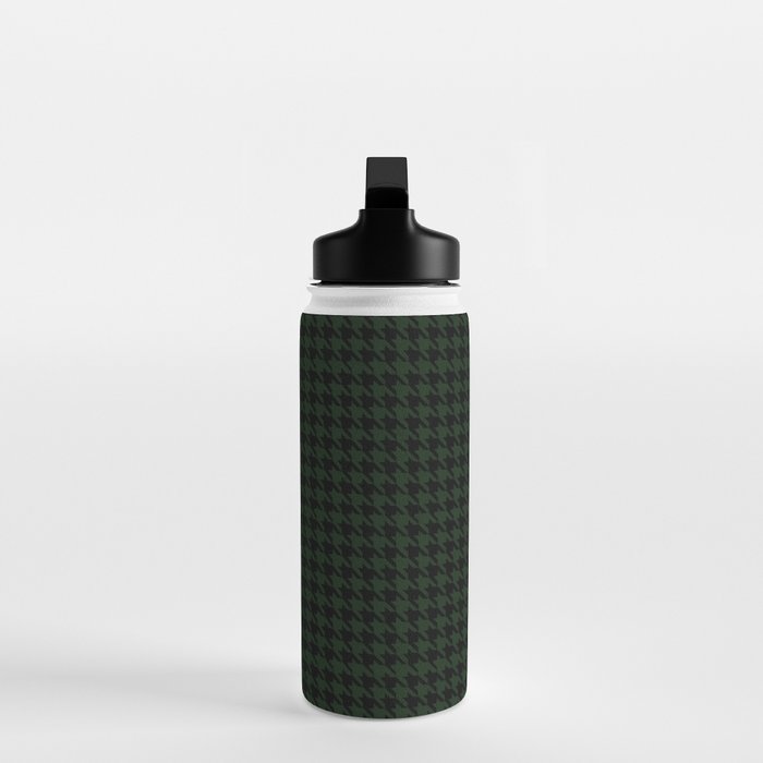 Houndstooth (black and dark green) Water Bottle Gallery Image 3