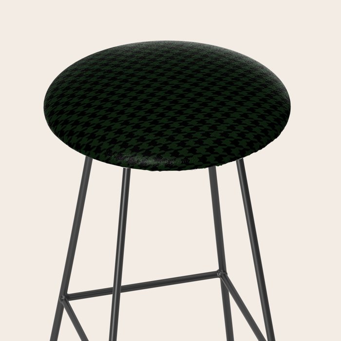 Houndstooth (black and dark green) Stool Gallery Image 2