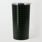 Houndstooth (black and dark green) Travel Mug Gallery Image 1