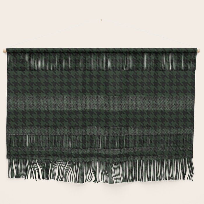 Houndstooth (black and dark green) Wall Hanging Gallery Image 1