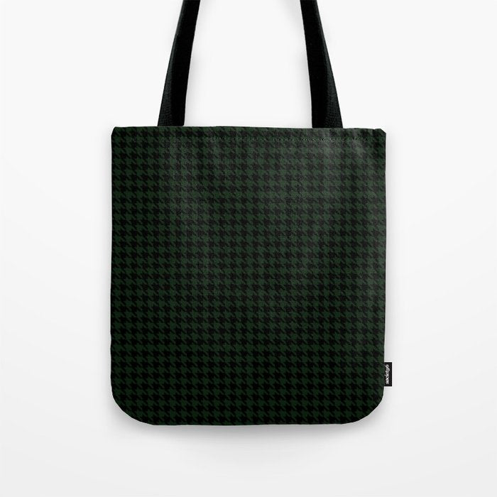 Houndstooth (black and dark green) Tote Bag Gallery Image 1