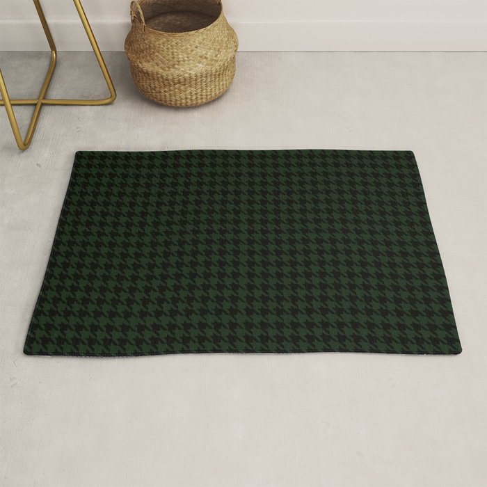 Houndstooth (black and dark green) Rug Gallery Image 1