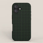 Houndstooth (black and dark green) iPhone Case Gallery Image 1