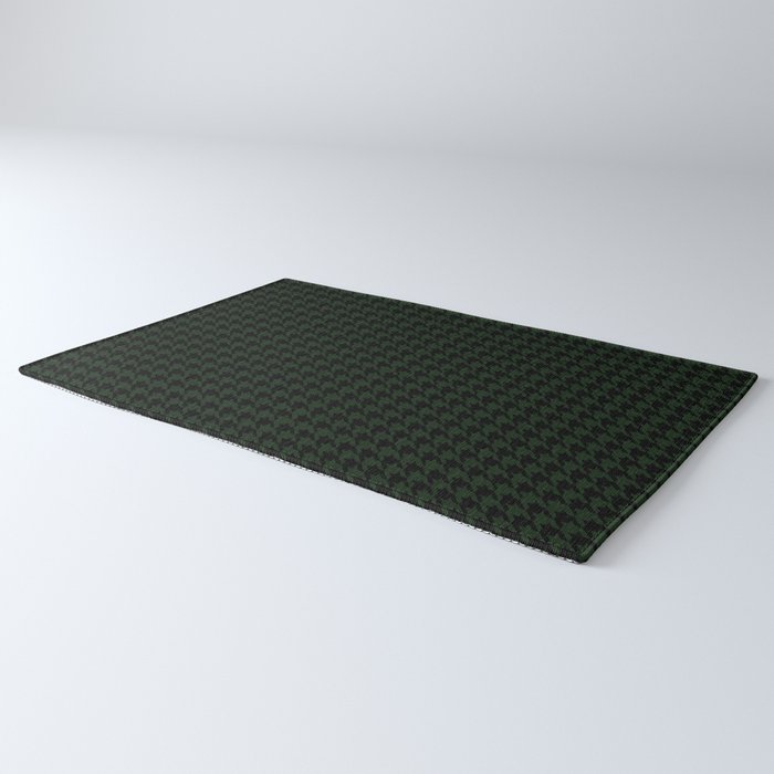 Houndstooth (black and dark green) Rug Gallery Image 3