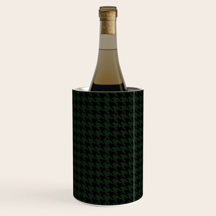 Houndstooth (black and dark green) Wine Chiller Gallery Image 1