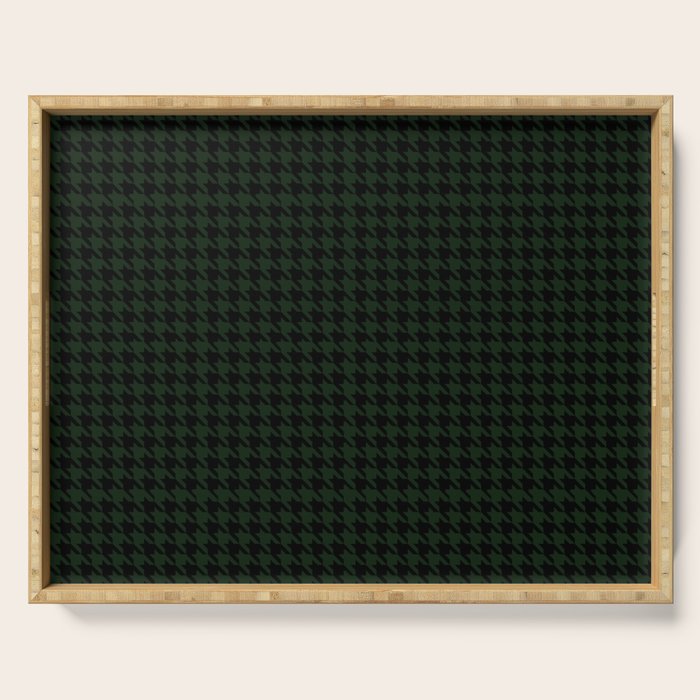 Houndstooth (black and dark green) Serving Tray Gallery Image 1