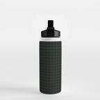 Houndstooth (black and dark green) Water Bottle Gallery Image 2