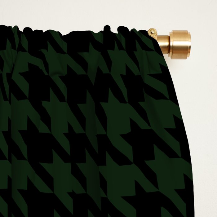 Houndstooth (black and dark green) Window Curtain Gallery Image 2