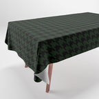 Houndstooth (black and dark green) Tablecloth Gallery Image 1