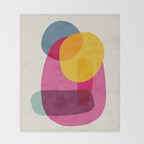 Abstract Colorful Shapes Pink Yellow Throw Blanket Gallery Image 2