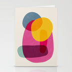 Abstract Colorful Shapes Pink Yellow Stationery Card Gallery Image 2