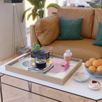 Abstract Colorful Shapes Pink Yellow Serving Tray Gallery Image 2