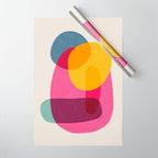Abstract Colorful Shapes Pink Yellow Wrapping Paper Gallery Image 1
