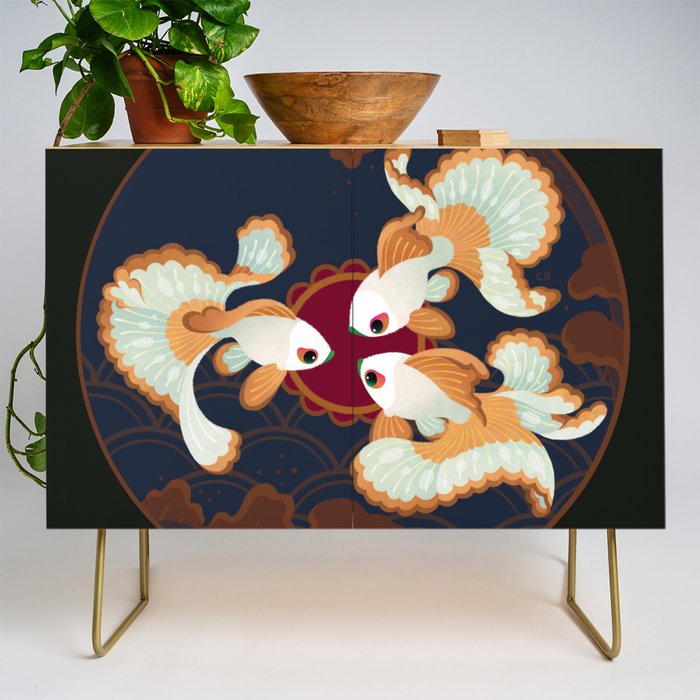 Three tosakin goldfish Credenza Gallery Image 1