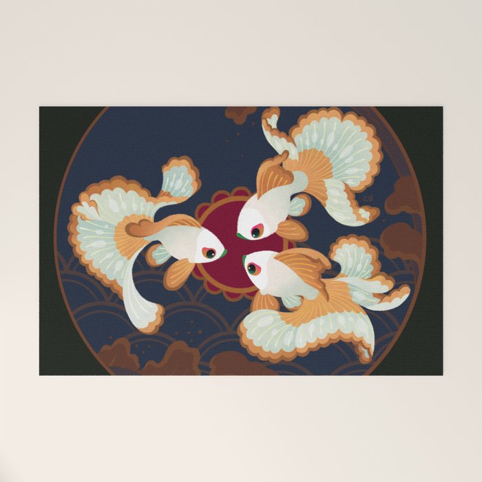 Three tosakin goldfish Welcome Mat Gallery Image 1