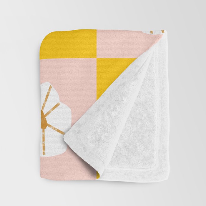 White Checkered Flowers Throw Blanket Gallery Image 3