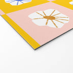 White Checkered Flowers Welcome Mat Gallery Image 2