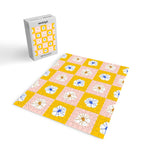 White Checkered Flowers Jigsaw Puzzle Gallery Image 2