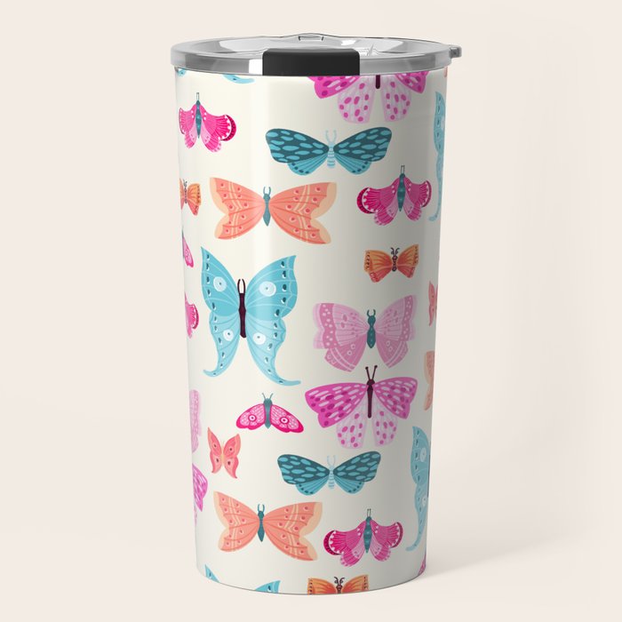 Butterflies in pink Travel Mug Gallery Image 1